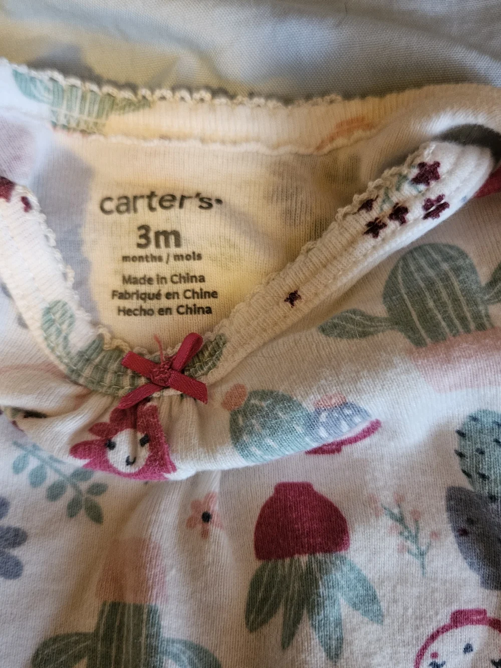 Carter's Pink Floral & Cactus Print Baby One-Piece